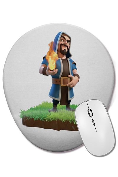 BASKI DÜNYASI Clash of Clans O Mago Oval Mouse Pad with Wrist Support
