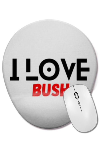 BASKI DÜNYASI Mouse Pad oval cu suport pentru încheietura mâinii i Love Bush ...