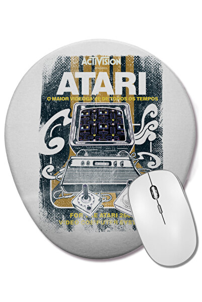 BASKI DÜNYASI Mouse Pad oval pentru iubitorii de jocuri Atari, cu suport pent...