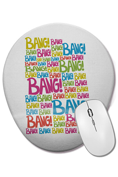 BASKI DÜNYASI Οβάλ ποντίκι με υποστήριξη καρπού Bang Bang Bang