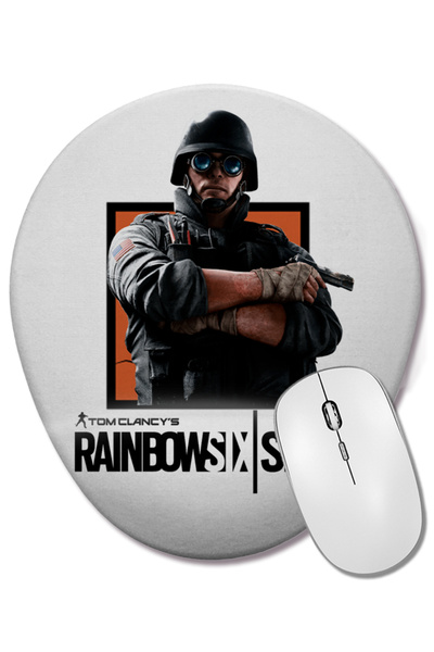 BASKI DÜNYASI Mouse Pad oval Rainbow Six Siege Thermite cu suport pentru încheietura mâinii