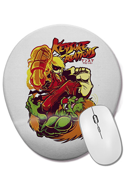 BASKI DÜNYASI Mouse Pad oval Street Fighter Atari cu suport pentru încheietur...