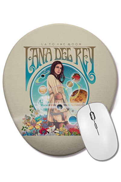 BASKI DÜNYASI Mouse Pad oval Lana Del Rey Beauty Woman cu suport pentru înche...