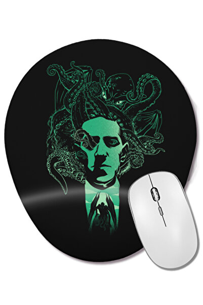 BASKI DÜNYASI Mouse Pad oval Cthulhu Night cu suport pentru încheietura mâinii