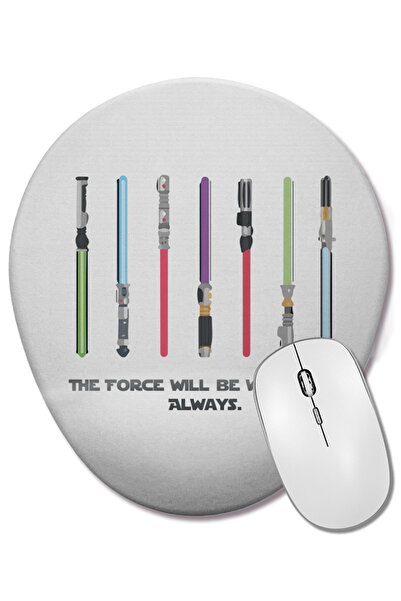 BASKI DÜNYASI Mouse Pad oval The Force Sabers cu suport pentru încheietura mâinii