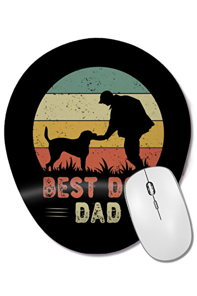 BASKI DÜNYASI Best Dog Dad Vintage Dog Mouse Pad oval cu suport pentru închei...