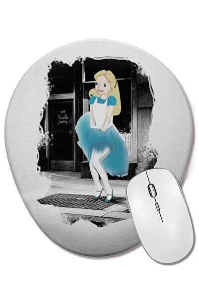 BASKI DÜNYASI Mouse Pad oval Alice İn The Air cu suport pentru încheietura mâinii