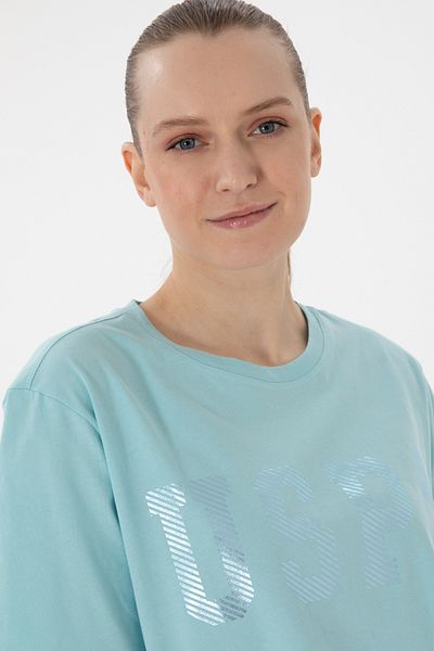U.S. Polo Assn. Tricou de bază Aqua Crew pentru damă 50300850 -vr007