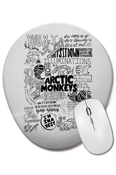 BASKI DÜNYASI Mouse Pad oval Arctic Monkeys cu suport pentru încheietura mâinii