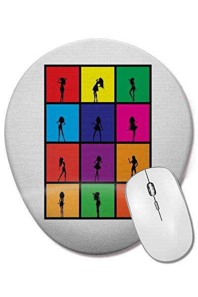 BASKI DÜNYASI Mouse Pad oval pentru fete cu suport pentru încheietura mâinii