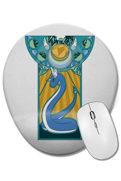 BASKI DÜNYASI Mouse Pad oval Dragonair Nouveau cu suport pentru încheietura mâinii