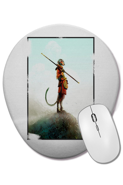 BASKI DÜNYASI Mouse Pad oval Monkey Explorer Madre Loca Monkey cu suport pentru încheietura mâinii
