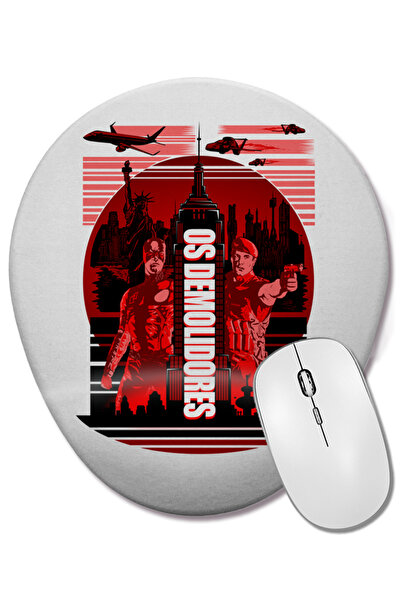BASKI DÜNYASI Mouse Pad oval Os Demolidores cu suport pentru încheietura mâinii