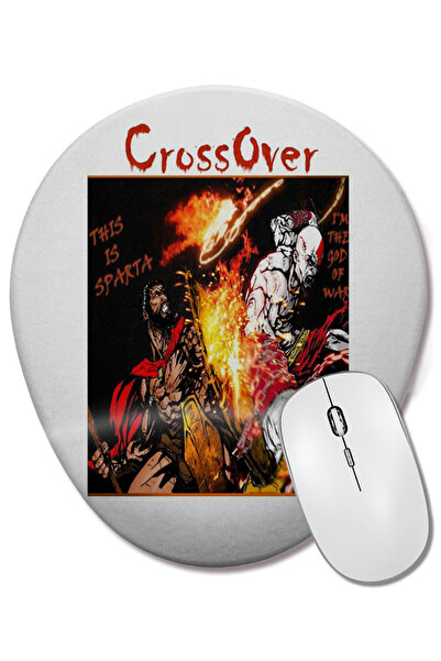 BASKI DÜNYASI Mouse Pad oval cu suport pentru încheietura mâinii Kratos și Le...