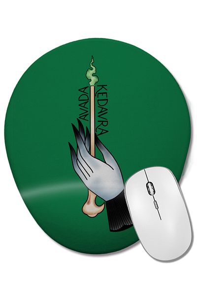 BASKI DÜNYASI Harry Potter Ava Kedavra Oval Mouse Pad with Wrist Support