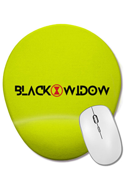 BASKI DÜNYASI Black Widow LOGO 2021 Mouse Pad oval cu suport pentru încheietu...