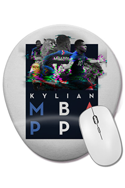 BASKI DÜNYASI Mouse Pad oval Mbappe cu suport pentru încheietura mâinii