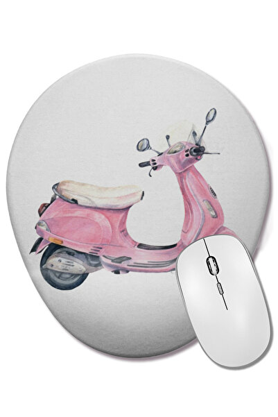 BASKI DÜNYASI Mouse Pad oval cu suport pentru încheietura mâinii, vintage, ro...