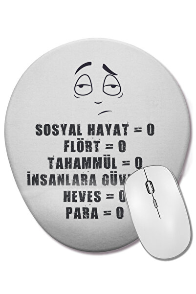 BASKI DÜNYASI Cuvânt amuzant: Totul va fi frumos. Mouse pad oval cu suport pe...