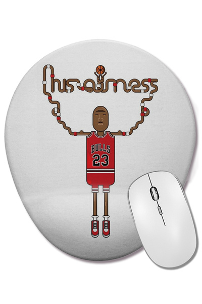 BASKI DÜNYASI Mouse Pad oval cu suport pentru încheietura mâinii Michael Jackson Silhouette