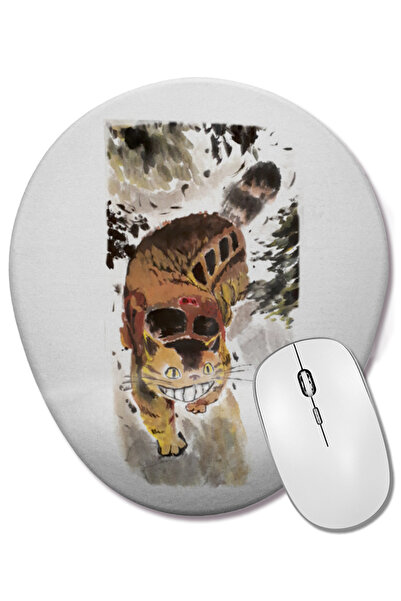 BASKI DÜNYASI Totoro Cat Bus in The Forest Mouse Pad oval cu suport pentru în...