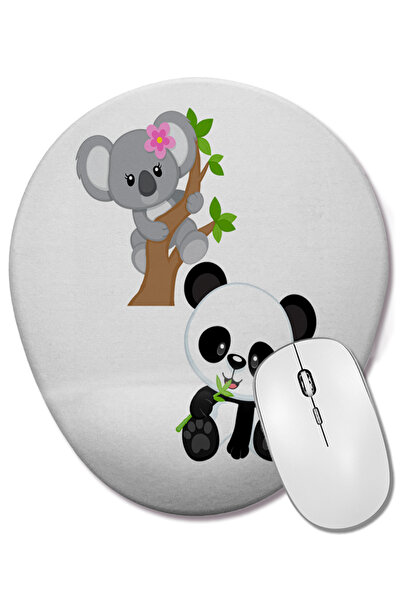 BASKI DÜNYASI Mouse Pad oval Baby Coala E Baby Panda cu suport pentru încheie...