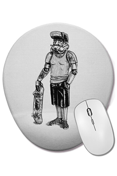 BASKI DÜNYASI Mouse Pad oval SenseBlack pentru skateboard cu suport pentru în...