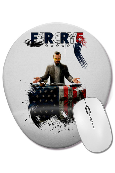 BASKI DÜNYASI Mouse Pad oval FarCry 5 Joseph Seed 02 cu suport pentru încheie...
