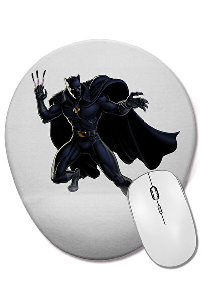 BASKI DÜNYASI Mouse Pad oval Pantera Negra cu suport pentru încheietura mâinii