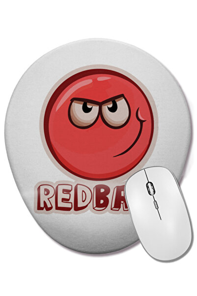 BASKI DÜNYASI Red Ball 4 Mouse Pad oval cu suport pentru încheietura mâinii R...