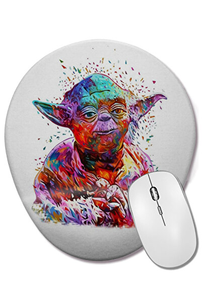 BASKI DÜNYASI Mouse Pad oval Star Wars Yoda cu suport pentru încheietura mâinii