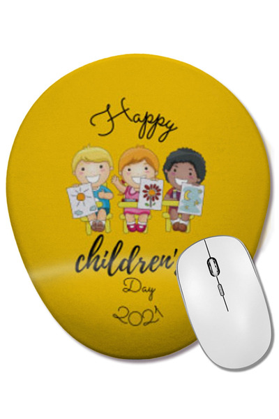 BASKI DÜNYASI Ευτυχισμένη Ημέρα των Παιδιών 2021 Οβάλ ποντίκι με υποστήριξη κ...