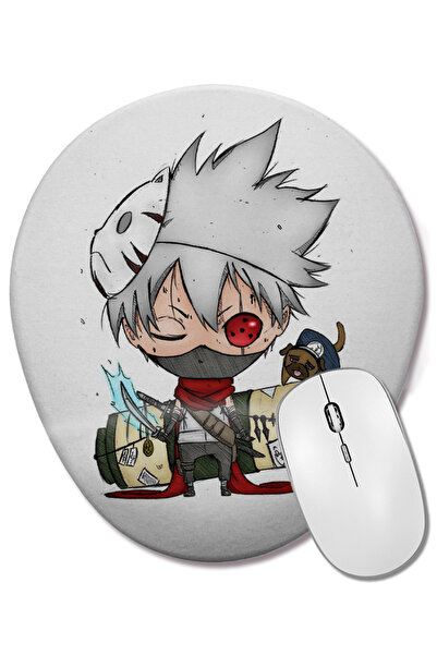 BASKI DÜNYASI Mouse Pad oval Naruto Kakashi cu suport pentru încheietura mâinii