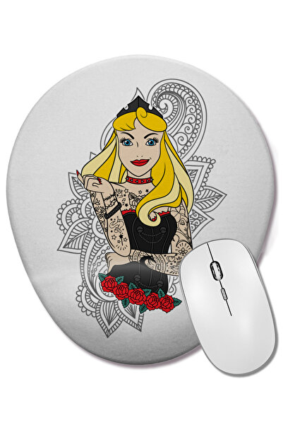 BASKI DÜNYASI Princesses Rock 3 Овална подложка за мишка с опора за китката