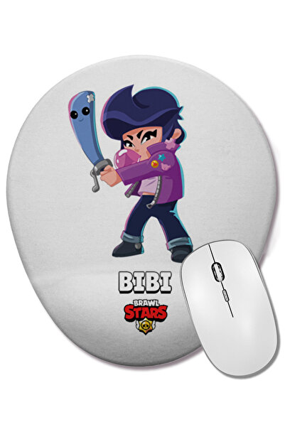 BASKI DÜNYASI Brawl Stars Bibi Mouse Pad oval cu suport pentru încheietura mâinii