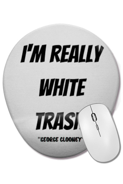 BASKI DÜNYASI George Clooney Quotes Gift- Mouse Pad oval în stil retro vintag...