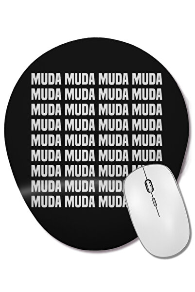 BASKI DÜNYASI Mouse Pad oval Muda Muda Muda cu suport pentru încheietura mâinii