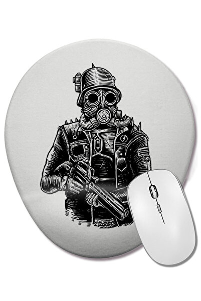 BASKI DÜNYASI Mouse Pad oval Steampunk Soldier cu suport pentru încheietura m...