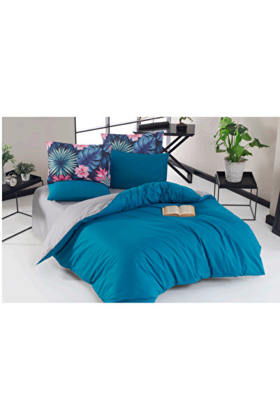 The Fabric Cactus Plain Tropical Double Sided Ranforce Double Duvet Cover Set