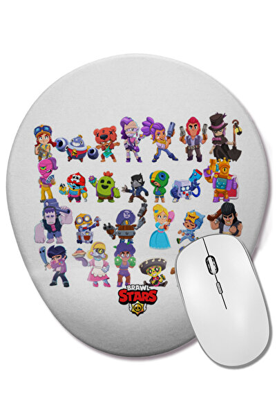 BASKI DÜNYASI Mouse Pad oval Brawl Stars personaj cu suport pentru încheietura mâinii