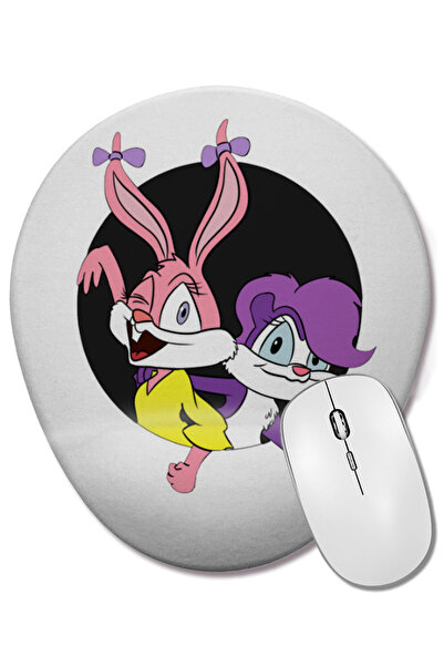 BASKI DÜNYASI Mouse Pad oval Babs Bunny și Fifi la Fume cu suport pentru înch...