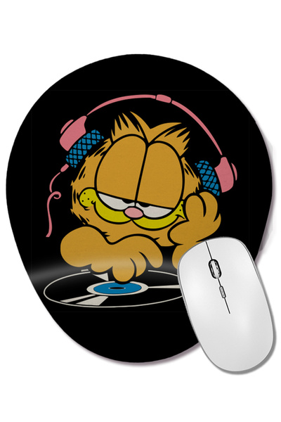 BASKI DÜNYASI Mouse Pad oval Dj Garfield cu suport pentru încheietura mâinii