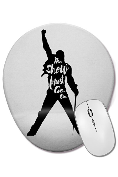 BASKI DÜNYASI Ο Φρέντι Μερκυρί 02 οβάλ ποντικοπλακάκι με στήριγμα καρπού