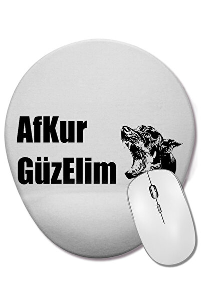 BASKI DÜNYASI AfKur Beautiful Black Sea Mouse Pad oval cu suport pentru înche...