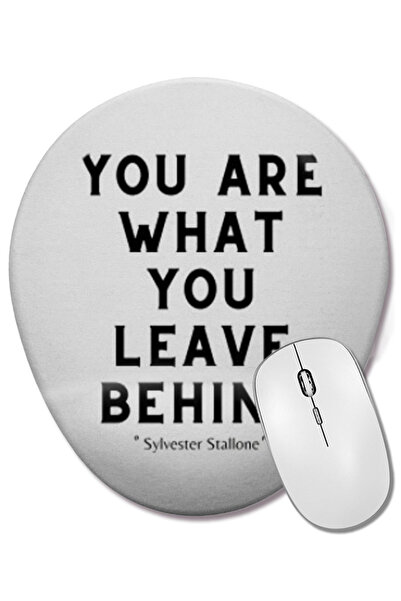 BASKI DÜNYASI Sylvester Stallone Quotes Mouse Pad oval cu suport pentru încheietura mâinii