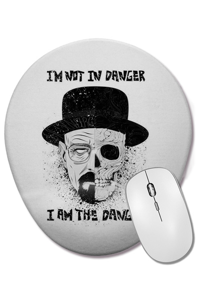 BASKI DÜNYASI Breaking Bad I Am The Danger 01 Овална подложка за мишка с опор...