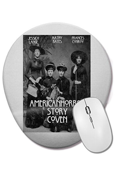 BASKI DÜNYASI America Horror Story Coven Mouse Pad oval cu suport pentru înch...