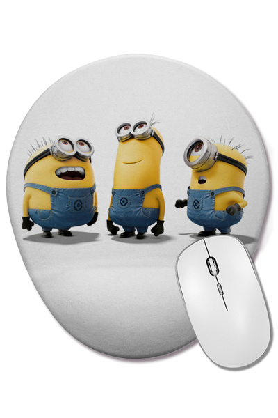 BASKI DÜNYASI Minion Minions 01 Mouse Pad oval cu suport pentru încheietura m...