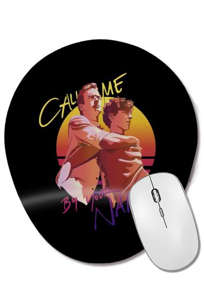BASKI DÜNYASI Mouse Pad oval cu suport pentru încheietura mâinii Call Me By Your Name Retro Sunset