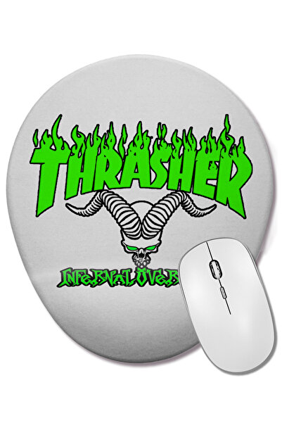 BASKI DÜNYASI Mouse Pad oval cu suport pentru încheietura mâinii cu logo Green Thrasher